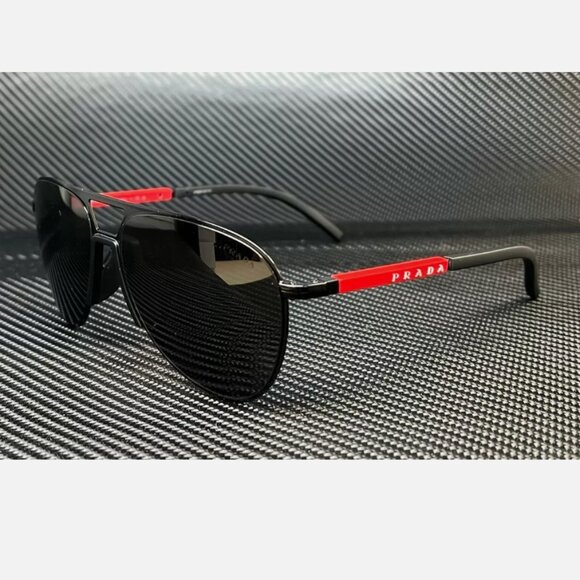 MENS Prada Sunglasses Matte Black Grey - Picture 1 of 4